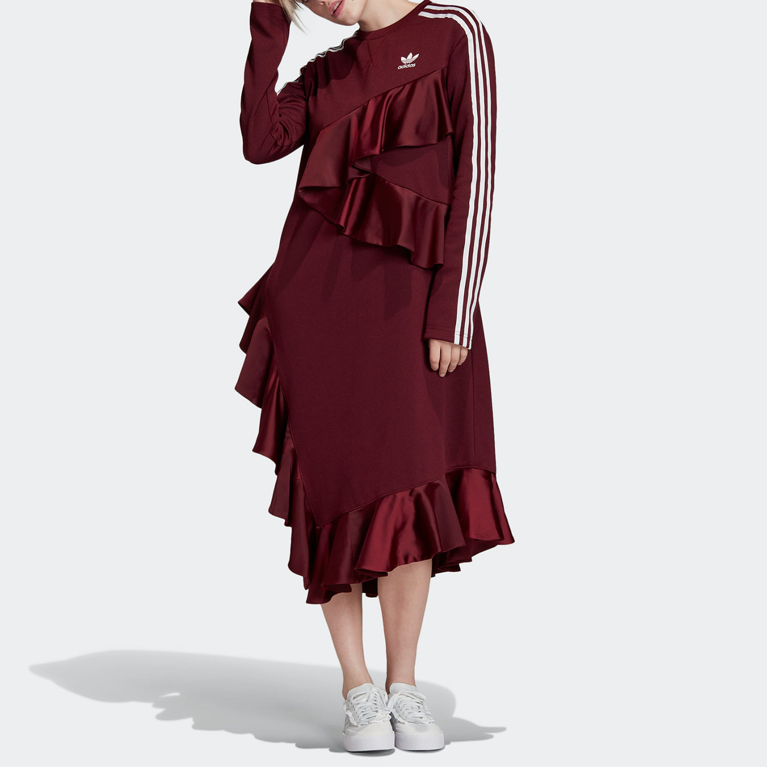 阿迪达斯荷叶边女子连衣裙