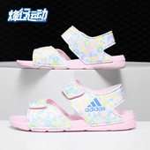 Adidas EF0376 夏女宝宝露趾运动沙滩凉鞋 阿迪达斯正品 童鞋