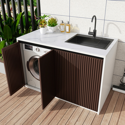 户外全铝合金岩板洗衣机柜