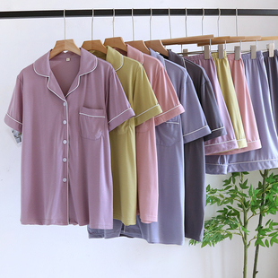 短裤 男士 套装 薄款 纯色家居服女士简约弹力亲肤 夏季 情侣莫代尔短袖