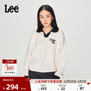 毛衣休闲潮流A00005 领刺绣Logo米白女针织衫 Lee舒适版 Polo衬衫