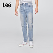 浅蓝色男牛仔裤 Lee舒适中腰锥形五袋款 潮流A08783 张凌赫代言