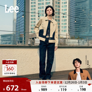 25冬新429标准直脚拼接清水洗女牛仔裤 Lee商场同款 张凌赫代言