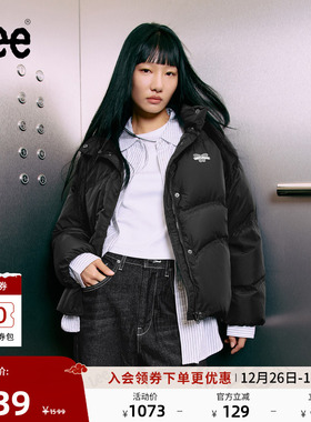 Lee25秋冬新品舒适版立领插肩袖小Logo徽标车缝线设计女羽绒服潮