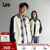 白色男女宽松毛衣开衫 Lee韩国设计舒适版 撞色插肩袖 LUT010376207