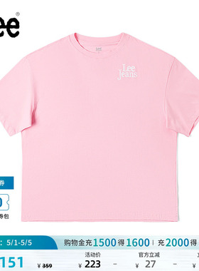 Lee商场同款舒适版印花图案圆领女短袖T恤上衣休闲潮LWT0080674LE