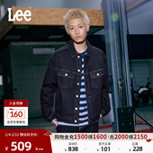 Lee25秋冬新品 舒适版 翻领不易褪色深蓝色磨毛男牛仔夹克外套保暖