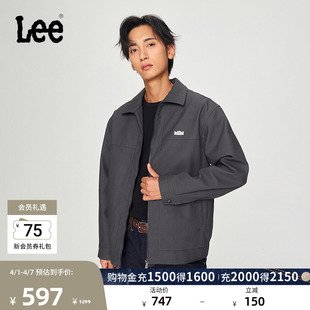 Lee舒适版 夹克外套休闲潮流LMT009025206 Y2K深灰男哑光PU皮长袖