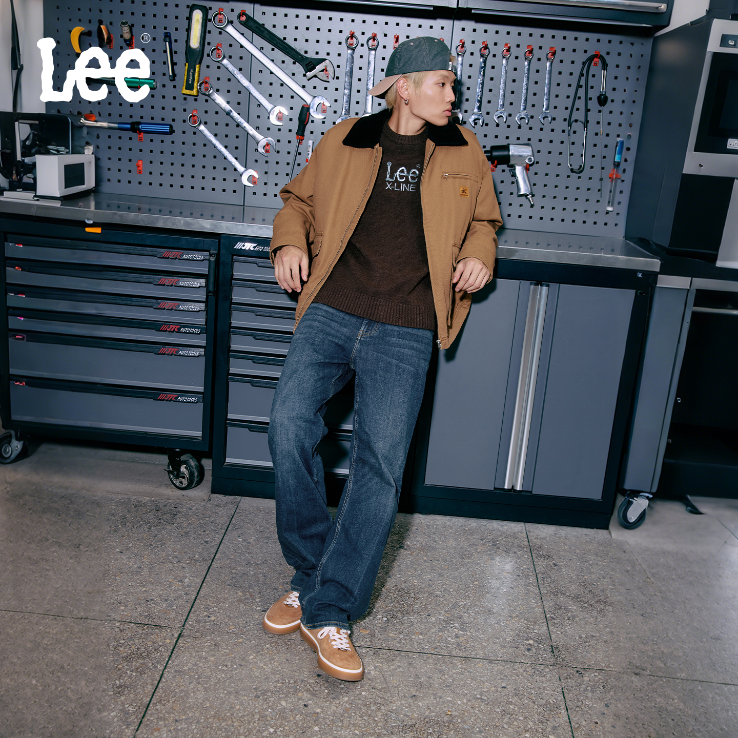 【张凌赫代言】Lee25秋冬新品经典五袋款磨毛男牛仔裤保暖休闲潮