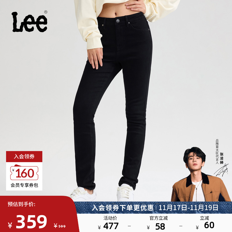 经典五袋款牛仔裤 黑色水洗设计