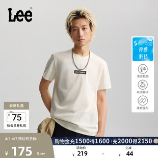 圆领长方形Logo印花男短袖 T恤潮LMT012182210 标准版 Lee26春夏新品