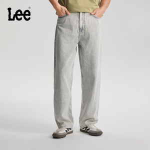 【张凌赫代言】Lee26春夏新品五袋款宽松直筒牛仔裤浅灰色男潮流