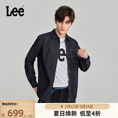 Lee标准版型男长袖牛仔衬衫