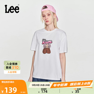 T恤潮流LWT00825 型logo图案印花休闲女短袖 舒适版 Lee24春夏新品