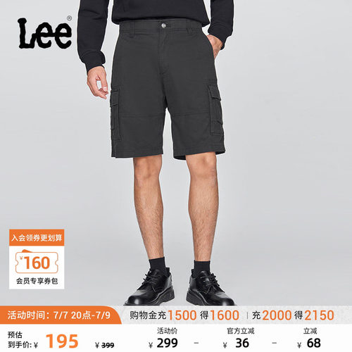 Lee经典工装口袋设计宽松直筒户外休闲短裤显瘦潮流LMB009967209