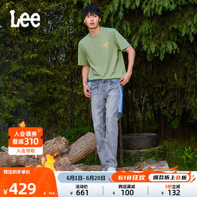 Lee中蓝色凉感男牛仔裤