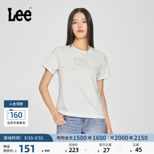 T恤休闲潮LWT010188K99 圆领蛇纹印花Logo女短袖 Lee商场同款 标准版