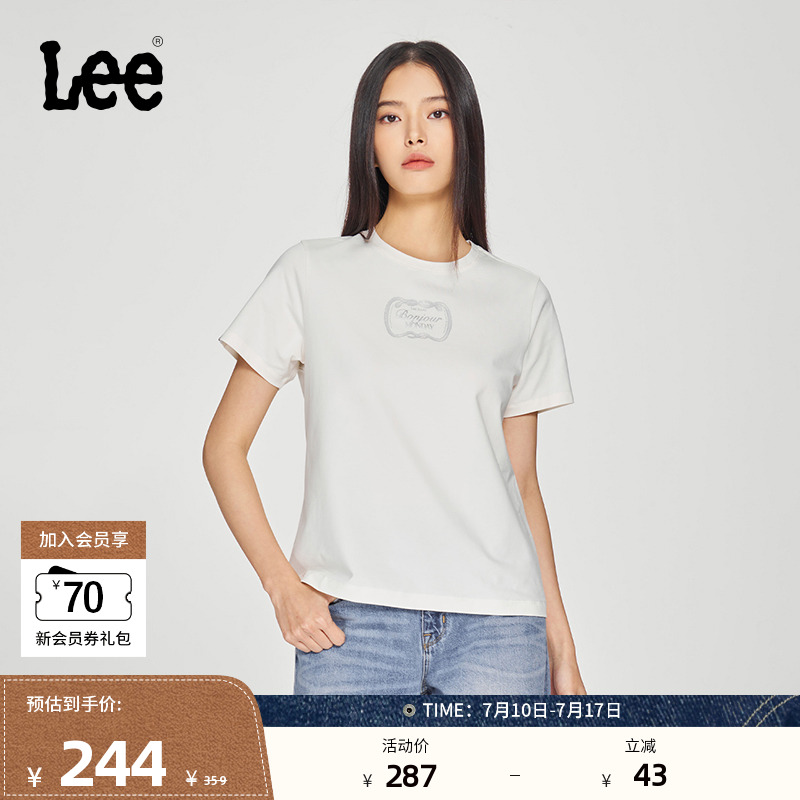Lee标准版圆领蛇纹印花短袖T恤