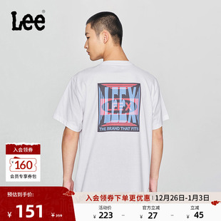 T恤休闲潮流LMT0098254LE 圆领Logo字母印花男短袖 Lee25新品 舒适版