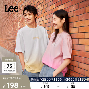短袖 T恤休闲潮流LUT0098474LE 字母Logo印花渐变男女同款 Lee舒适版