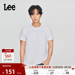 圆领日历图案绣花男短袖 标准版 T恤LMT0100203RX 25新品 Lee商场同款