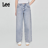浅蓝色女阔腿牛仔裤 Lee宽松天丝五袋款 潮流A08094 张凌赫代言