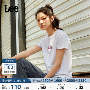 T恤休闲潮流LWT0098664LE 圆领闪粉印花Logo女士短袖 Lee标准版 经典