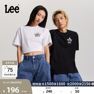 素图案男女同款 Lee26春夏新品 舒适版 五角星型气球设计元 T恤潮 短袖