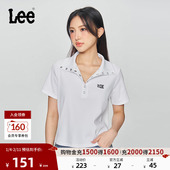 修身 版 翻领闪光徽标Logo女短袖 Lee25新品 polo衫 休闲LWT009859207