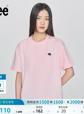 Lee舒适版圆领X-Crew像素徽标设计粉色女短袖T恤显瘦LWT0098724LE