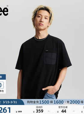 Lee26春夏新品宽松版圆领口袋设计男短袖T恤休闲潮LMT012229205
