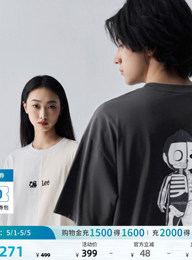 【MIGHTY JAXX联名】Lee商场同款舒适男女款短袖T恤LUT0113273RX