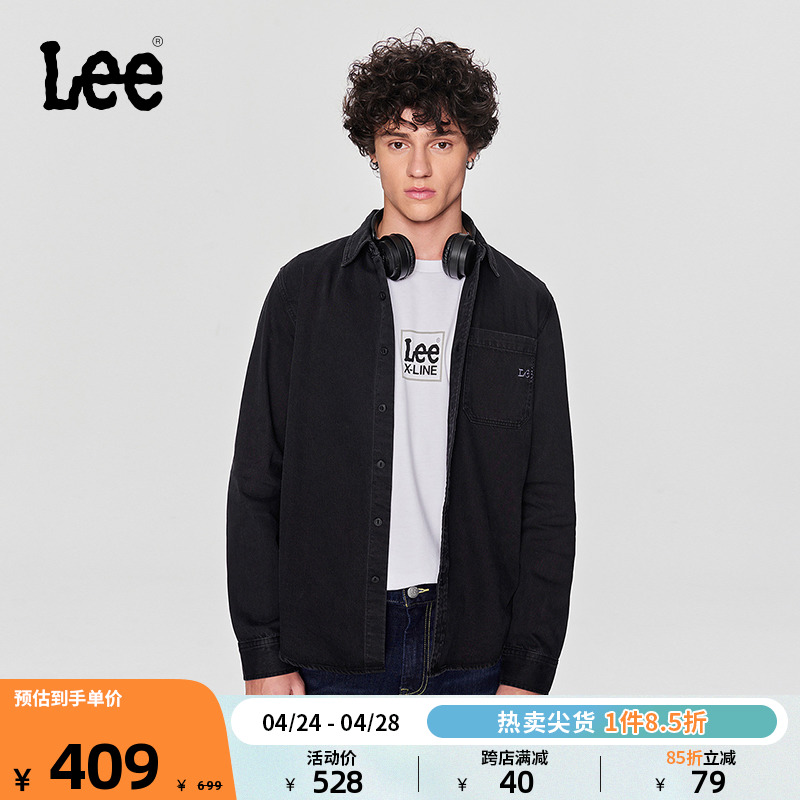 Lee标准版刺绣Logo男牛仔衬衫