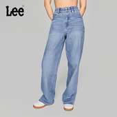 美颜牛仔428懒懒裤 Lee商场款 舒适高腰直脚女牛仔裤 张凌赫代言