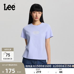 圆领蕾丝图案印花女短袖 T恤休闲LWT0121954LE 标准版 Lee26春夏新品