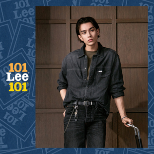101 Lee101周年纪念男士 26春新舒适版 商场款 翻领黑灰色 牛仔衬衫