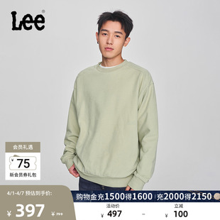 Lee商场同款 圆领拼接结构设计男卫衣休闲潮流LMT007822204 舒适版
