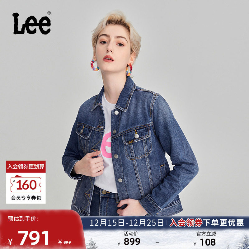 Lee标准版中蓝色女牛仔夹克