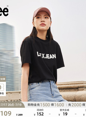 Lee舒适版经典圆领字母印花男女同款短袖T恤休闲潮流LUT0098404LE