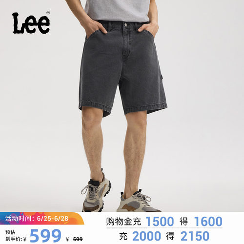 卡朋特工装百慕大牛仔短裤 采用深灰色水洗