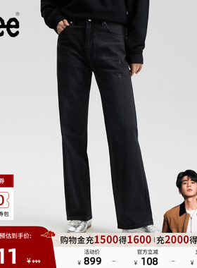 【张凌赫代言】Lee商场同款25秋冬新品429标准直脚黑灰色女牛仔裤