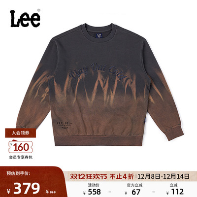 Lee舒适版圆领拼接混染字母设计男款卫衣休闲潮流A05976