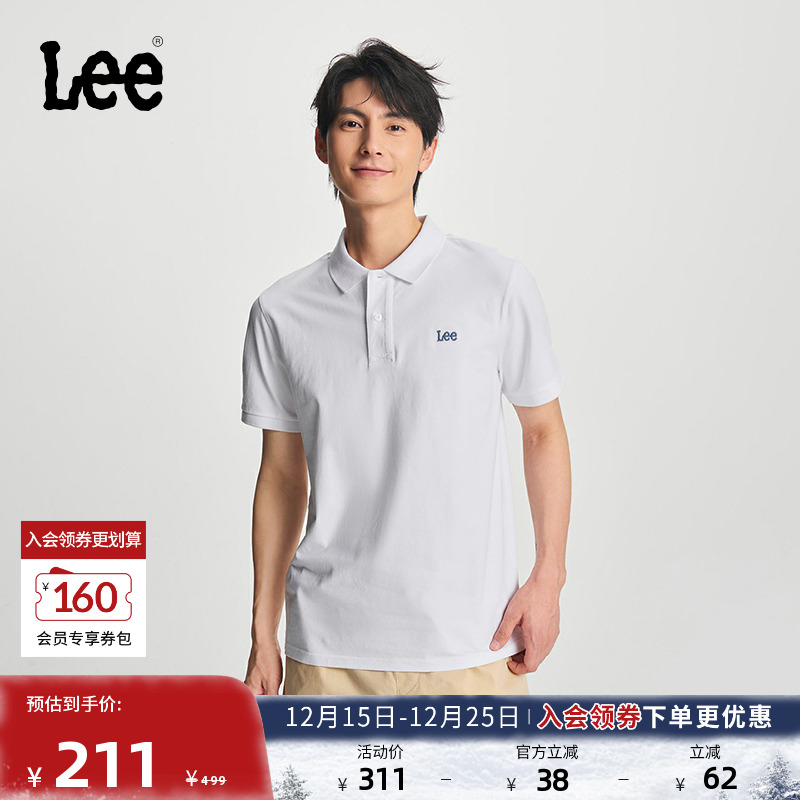 Lee小Logo男短袖polo衫
