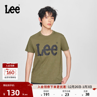 圆领Logo印花男短袖 标准版 T恤休闲LMT0104103RX 25新品 Lee商场同款
