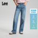 轻薄直筒牛仔裤 Lee26春夏新品 中浅蓝色女休闲潮流 张凌赫代言