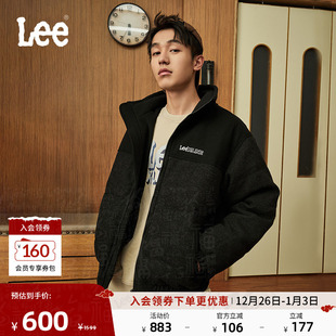 Lee舒适版 仿羊毛立领拼接男羽绒夹克面包服保暖外套LMT009003206