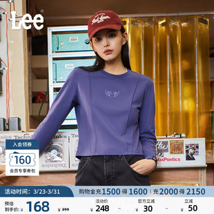 T恤休闲潮流LWT009856K99 圆领胶印图案女士长袖 Lee舒适版 日常经典