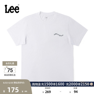 Lee商场同款26年春夏新品舒适版圆领Logo印花设计男短袖T恤休闲