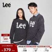 情侣装 Lee韩国设计舒适版 圆领提花大Logo男女同款 毛衣休闲潮流
