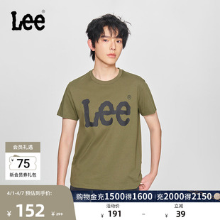Lee商场同款 经典 圆领Logo印花男短袖 T恤休闲潮LMT0104103RX 标准版